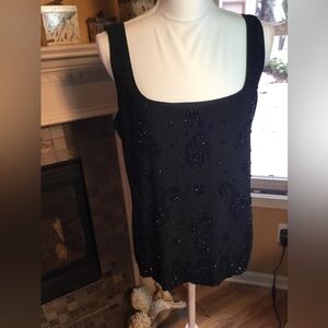 Onyx Nite dressy beaded tank top. NWOT   Size L